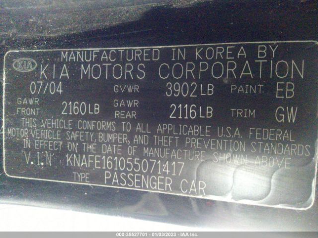 KNAFE161055071417 KIA Spectra