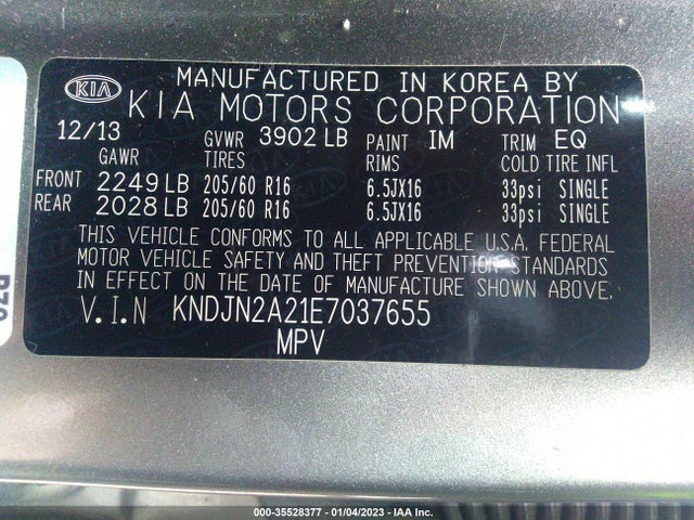 KIA Soul Base 2014 KNDJN2A21E7037655 Image 11