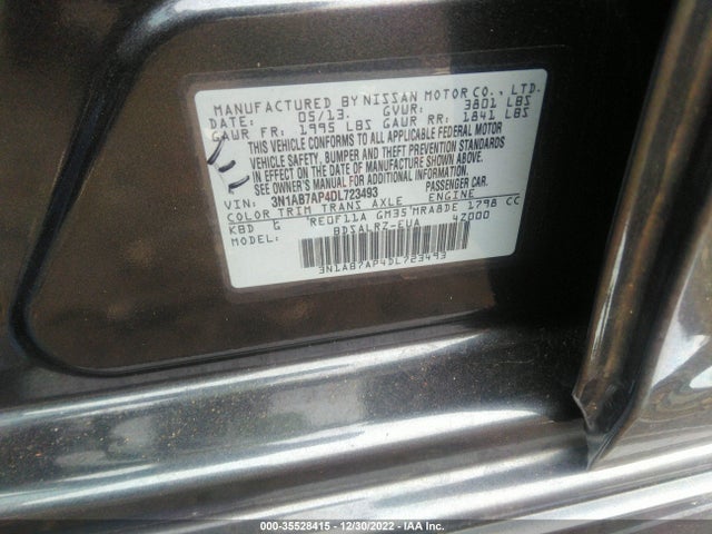 2013 NISSAN SENTRA SR VIN: 3N1AB7AP4DL723493