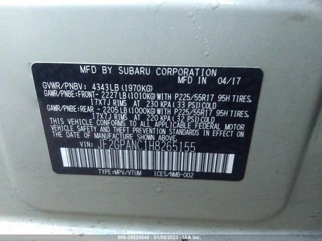 2017 Subaru Crosstrek, VIN: JF2GPANC1H8265155
