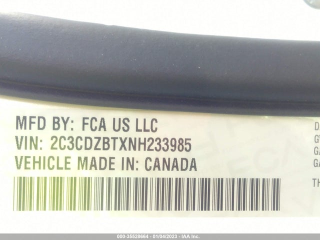 2022 Dodge Challenger, VIN: 2C3CDZBTXNH233985