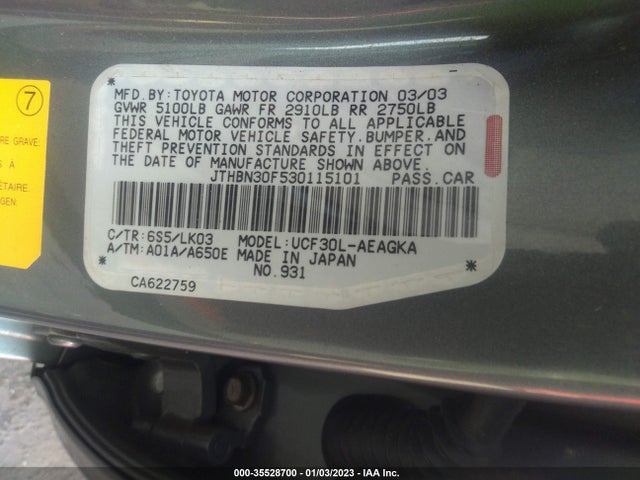 Lexus LS 430 2003 JTHBN30F530115101 Image 10