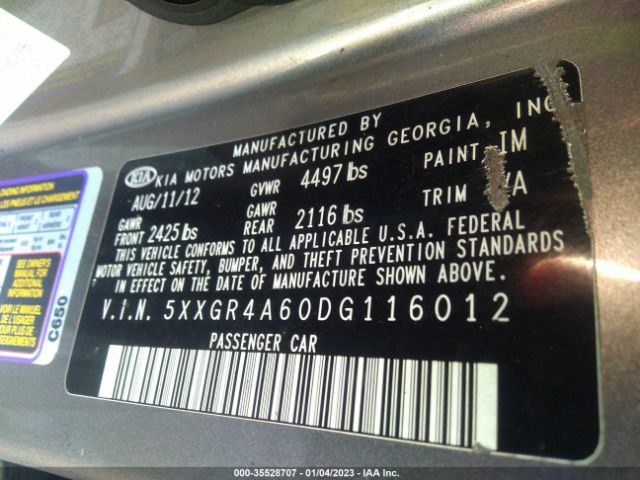 5XXGR4A60DG116012 KIA Optima Sx W/limited Pkg