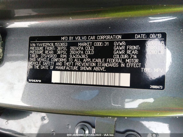 2020 Volvo XC90, VIN: YV4102PK9L1553653