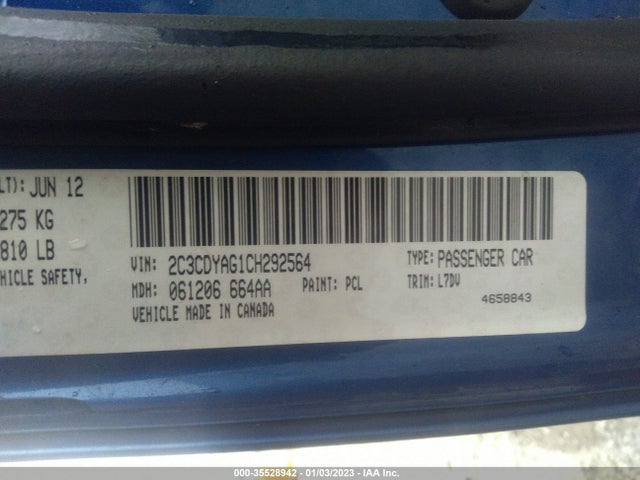 Dodge Challenger Sxt 2012 2C3CDYAG1CH292564 Image 10