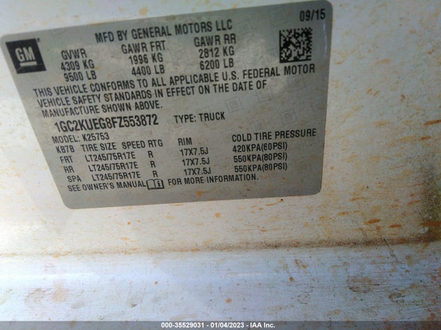 2015 Chevrolet Silverado 2500, VIN: 1GC2KUEG8FZ553872
