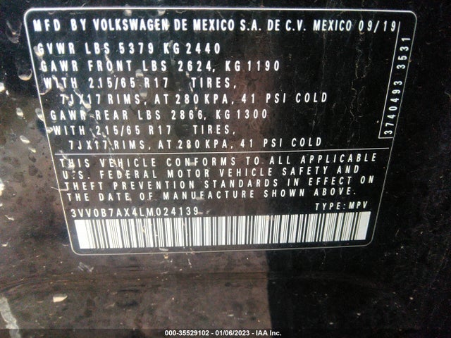 Volkswagen Tiguan 2020 3VV0B7AX4LM024139 Image 9
