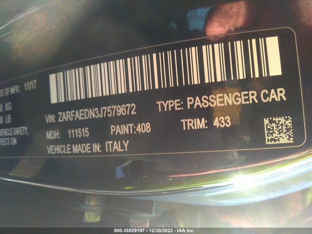 ZARFAEDN3J7579672 Alfa Romeo Giulia