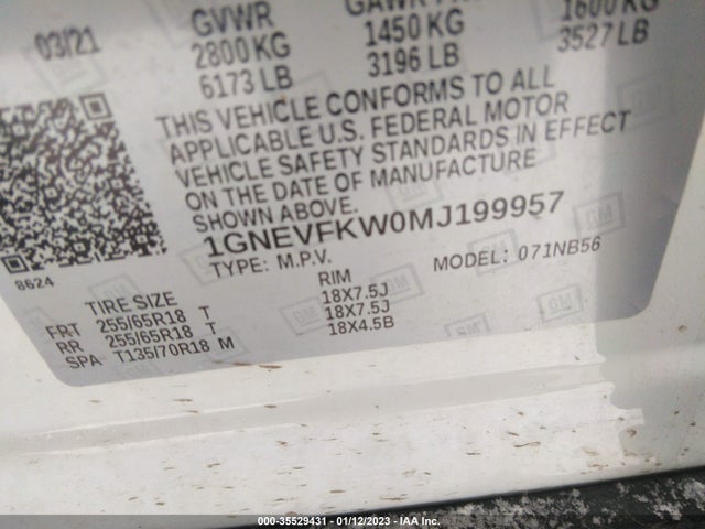 Chevrolet Traverse Ls 2021 1GNEVFKW0MJ199957 Image 9