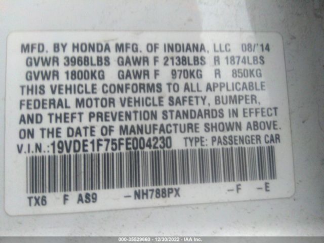 19VDE1F75FE004230 Acura Ilx Tech Pkg