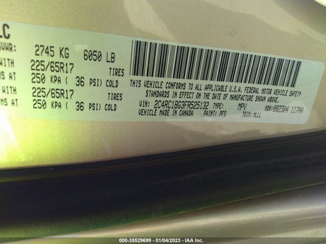 2C4RC1BG3FR525132 Chrysler Town & Country Touring