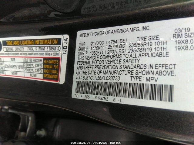 2019 Acura RDX, VIN: 5J8TC1H56KL023733