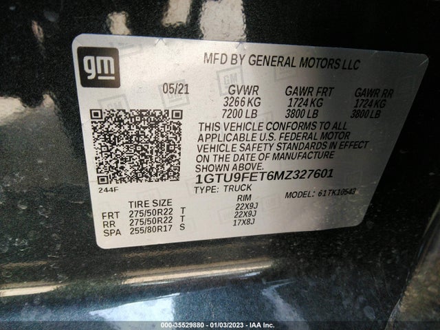 GMC SIERRA 1500 2021 1GTU9FET6MZ327601 Image 10