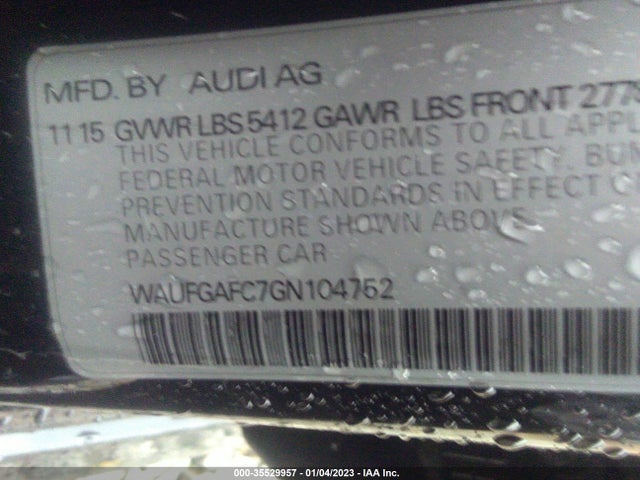 2016 Audi A6, VIN: WAUFGAFC7GN104752