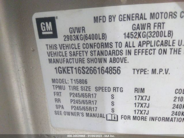 1GKET16S266164856 GMC Envoy Xl Sle