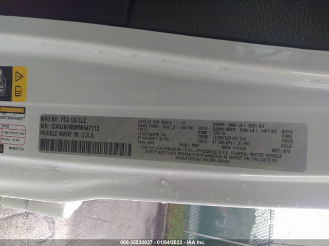 1C4HJXFN6MW647713 Jeep Wrangler Unlimited Rubicon