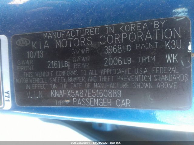 KNAFX5A87E5160889 KIA Forte 5-door Ex