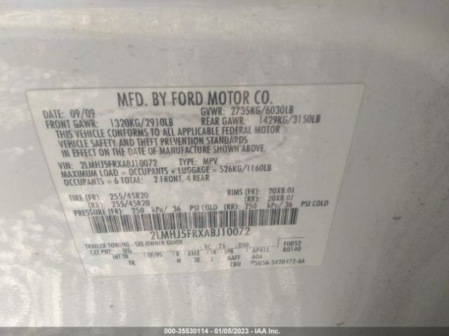 2LMHJ5FRXABJ10072 Lincoln MKT