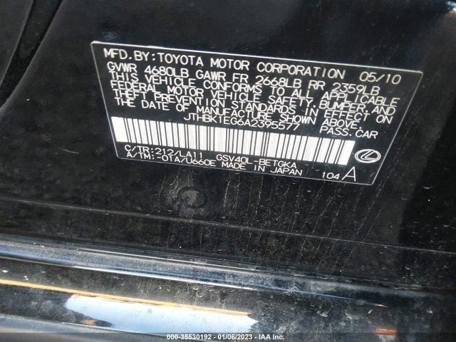 Lexus ES 350 2010 JTHBK1EG6A2395577 Image 10