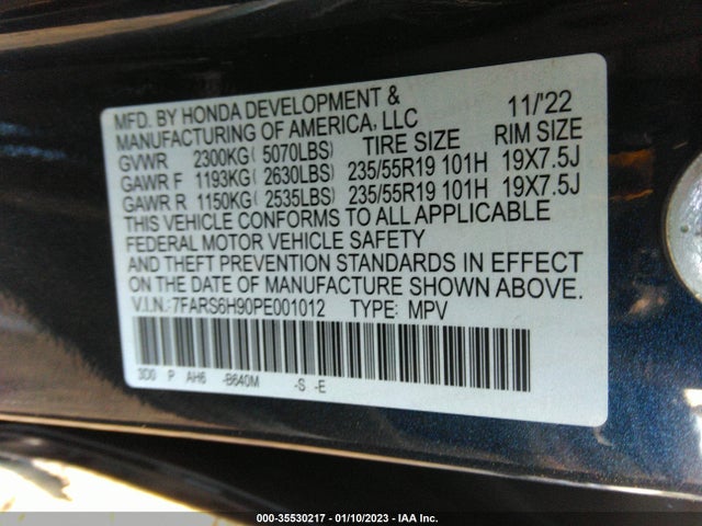 2023 Honda CR-V, VIN: 7FARS6H90PE001012