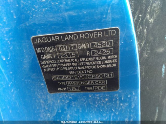 SAJDD1EV0JCK50131 Jaguar F-Type