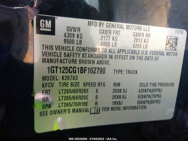 GMC Sierra 2500hd Denali 2011 1GT125CG1BF162790 Image 9