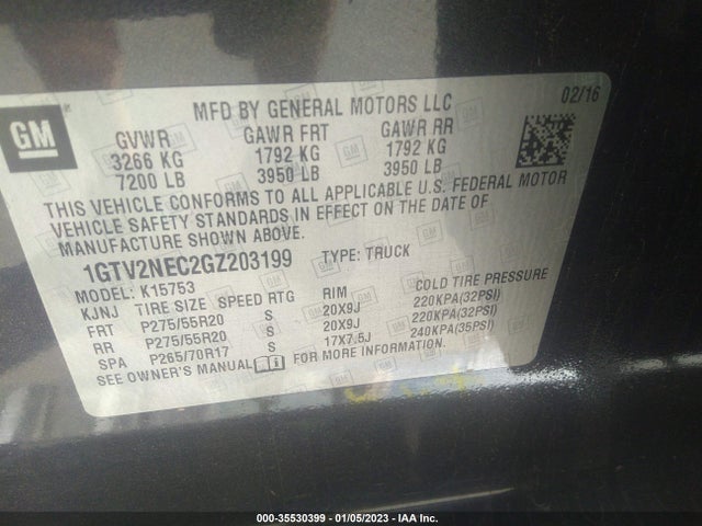 GMC Sierra 1500 Slt 2016 1GTV2NEC2GZ203199 Image 9