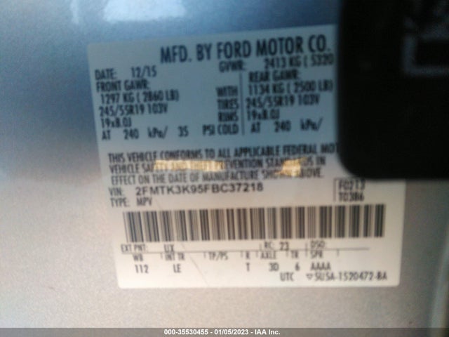 2015 Ford Edge, VIN: 2FMTK3K95FBC37218