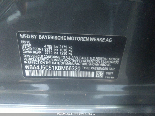 BMW 4 Series 440i 2019 WBA4J5C51KBM66320 Image 10