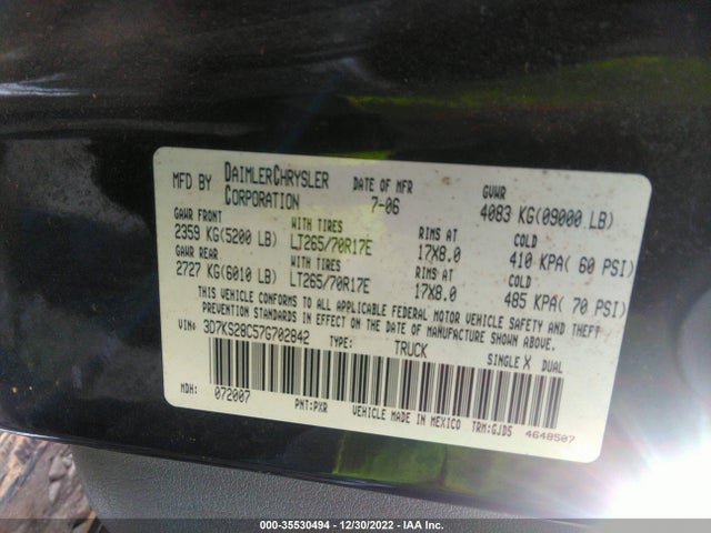 Dodge Ram 2500 Laramie 2007 3D7KS28C57G702842 Image 10