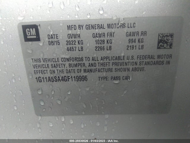 2016 CHEVROLET MALIBU LIMITED LS VIN: 1G11A5SA4GF119996