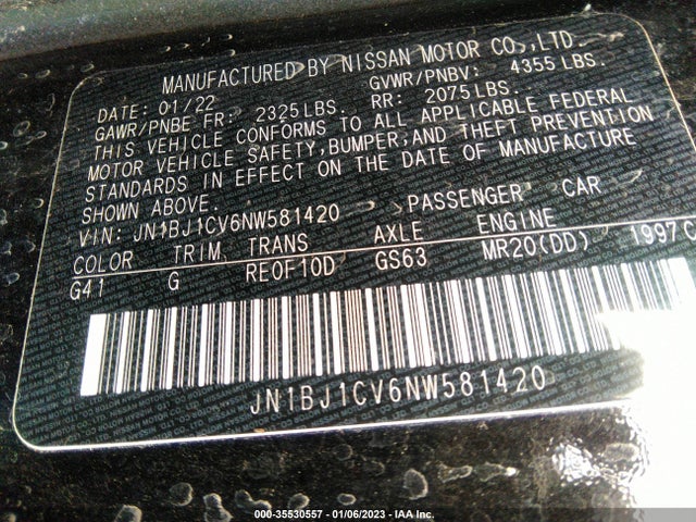 2022 Nissan Rogue, VIN: JN1BJ1CV6NW581420