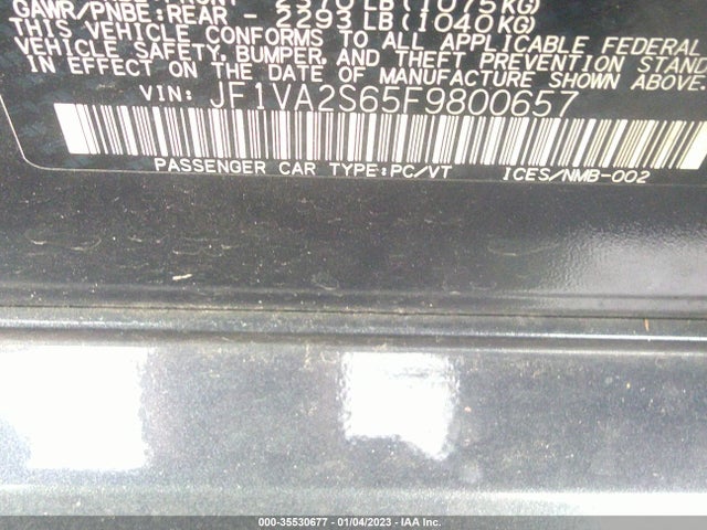2015 Subaru WRX, VIN: JF1VA2S65F9800657