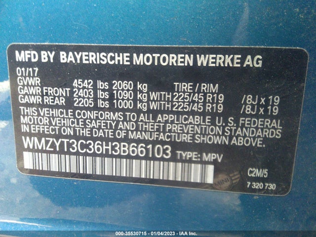 2017 Mini Countryman, VIN: WMZYT3C36H3B66103