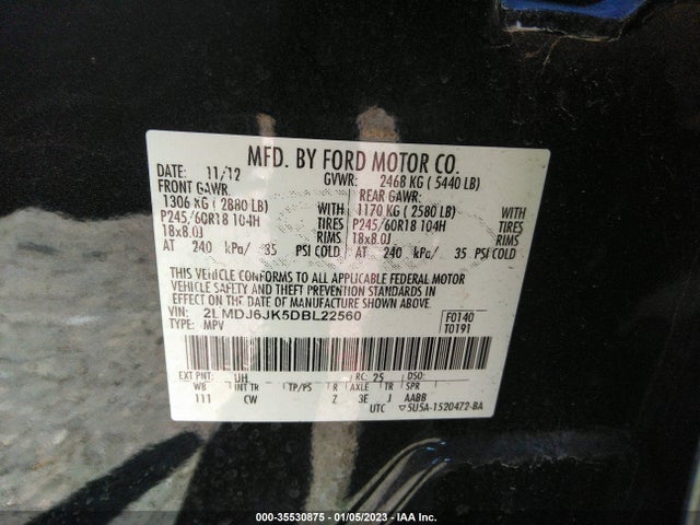 Lincoln MKX 2013 2LMDJ6JK5DBL22560 Image 10