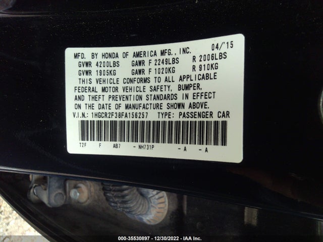 Honda Accord Sedan Lx 2015 1HGCR2F38FA156257 Image 11