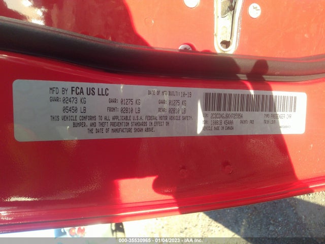 Aukcja sprzedaży 2019 Dodge Charger Scat Pack, vin: 2C3CDXGJ6KH725954, numer aukcji: 35530965