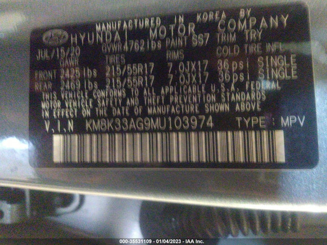 2021 Hyundai Kona, VIN: KM8K33AG9MU103974