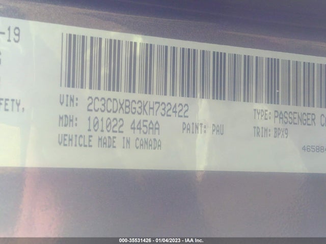 Dodge Charger Sxt 2019 2C3CDXBG3KH732422 Image 9