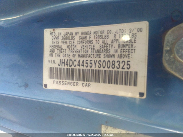 JH4DC4455YS008325 Acura Integra