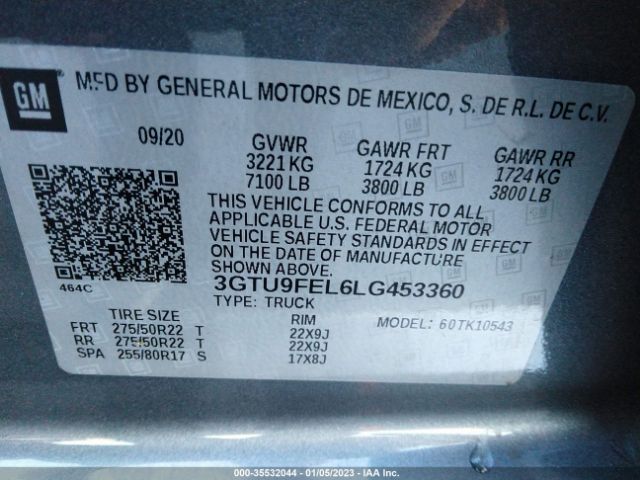 3GTU9FEL6LG453360 GMC Sierra 1500 Denali