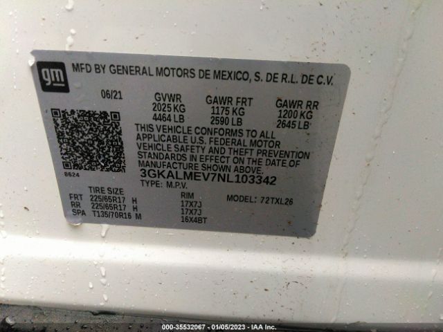 3GKALMEV7NL103342 GMC Terrain Sle