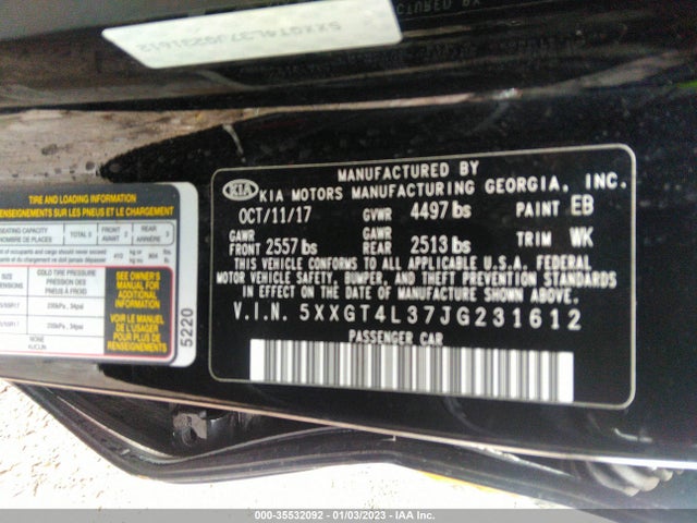 KIA Optima S 2018 5XXGT4L37JG231612 Image 10