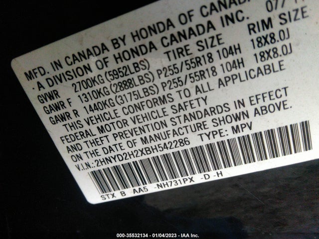 Acura MDX 2011 2HNYD2H2XBH542286 Image 10