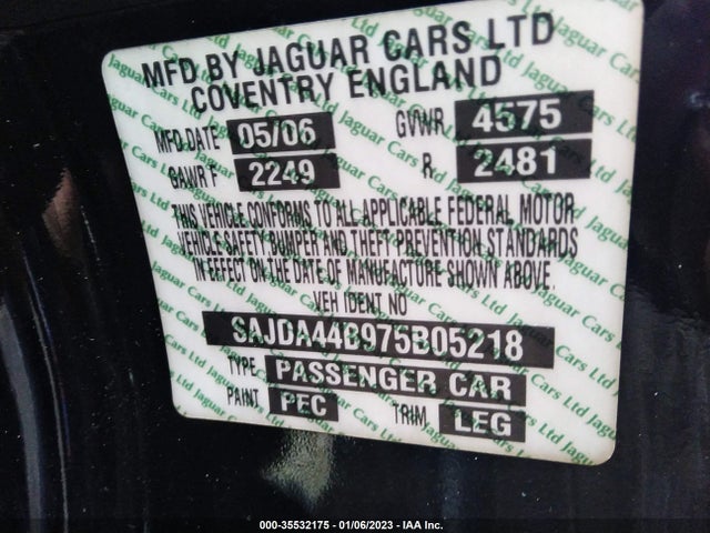 SAJDA44B975B05218 Jaguar XK