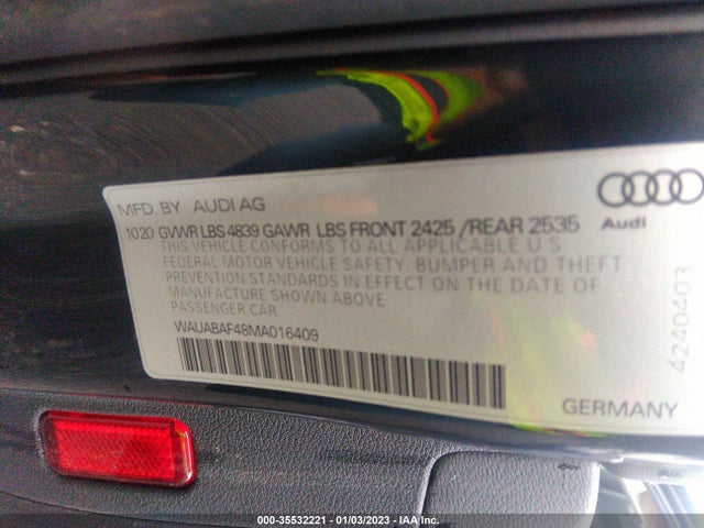 2021 Audi A4, VIN: WAUABAF48MA016409