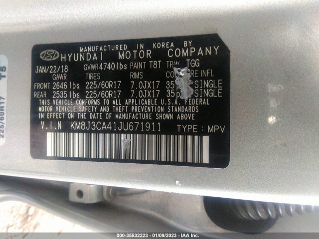 Hyundai TUCSON SEL 2018 KM8J3CA41JU671911 Image 9