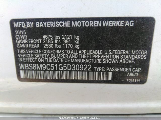 WBS8M9C51G5D30922 BMW M3