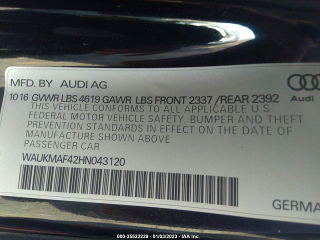 WAUKMAF42HN043120 Audi A4 Season Of Audi Ultra