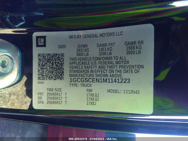 2021 Chevrolet Colorado, VIN: 1GCGSCEN1M1141223